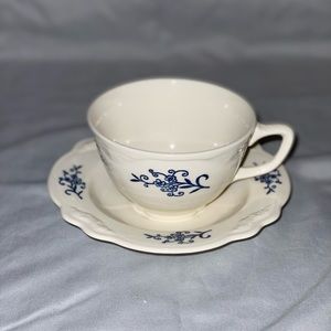 Dresden imperial blue tea cup and saucer